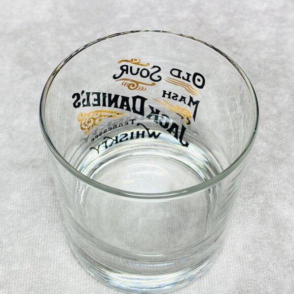 Jack Daniels Old Sour Mash Tennessee Whiskey Glass With Gold & Black Print - Picture 6 of 10